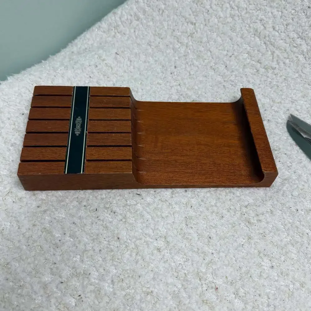 Vintage Ekco Eterna 6-Piece Steak Knife Set with Wall-Mount Wooden Block MCM